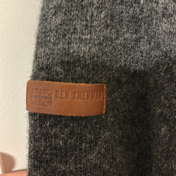 Men's Ben Sherman Lambswool Fisherman Sweater - Picture 6 of 8